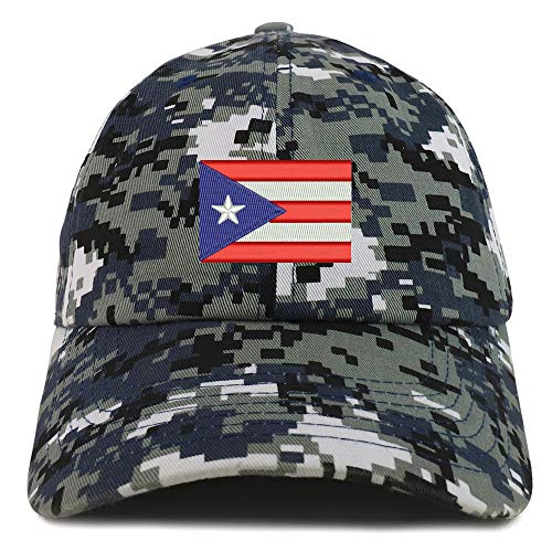 Trendy Apparel Shop Puerto Rico Flag Embroidered Soft Crown 100% Brushed Cotton Cap