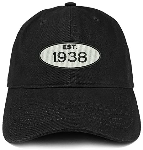 Trendy Apparel Shop Established 1938 Embroidered 83rd Birthday Gift Soft Crown Cotton Cap