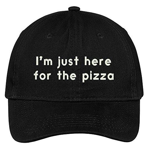 Trendy Apparel Shop I'm Just Here for The Pizza Embroidered Brushed Cotton Adjustable Cap Dad Hat