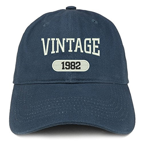 Trendy Apparel Shop Vintage 1982 Embroidered 39th Birthday Relaxed Fitting Cotton Cap