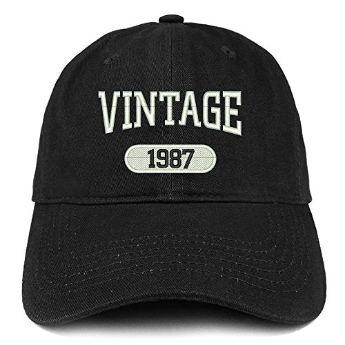 Trendy Apparel Shop Vintage 1987 Embroidered 34th Birthday Relaxed Fitting Cotton Cap