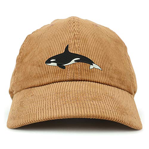 Trendy Apparel Shop Orca Killer Whale Cotton Corduroy Unstructured Baseball Cap
