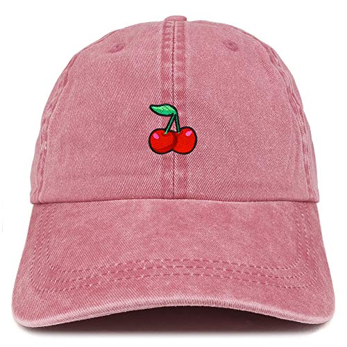 Trendy Apparel Shop Cherry Patch Pigment Dyed Washed Baseball Cap