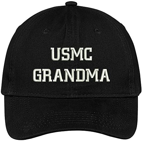 Trendy Apparel Shop USMC Grandma Embroidered Soft Crown 100% Brushed Cotton Cap