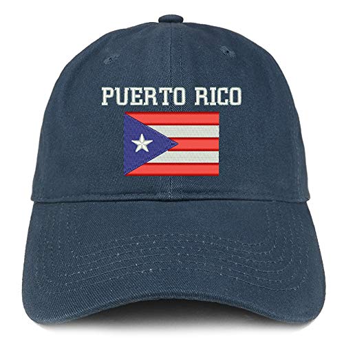 Trendy Apparel Shop Puerto Rico Embroidered Soft Crown 100% Brushed Cotton Cap