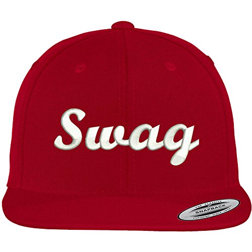 Trendy Apparel Shop Swag Embroidered Flat Brim Classic Snapback Cap
