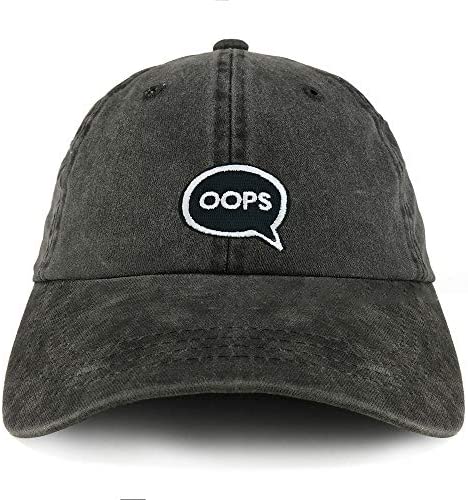 Trendy Apparel Shop Oops Patch Pigment Dyed Cotton Twill Unstructured Dad Hat