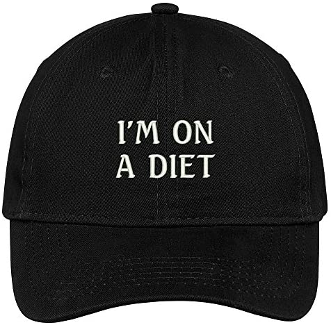 Trendy Apparel Shop I'm On A Diet Embroidered 100% Cotton Adjustable Cap Dad Hat