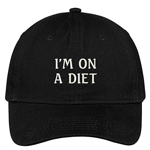 Trendy Apparel Shop I'm On A Diet Embroidered 100% Cotton Adjustable Cap Dad Hat