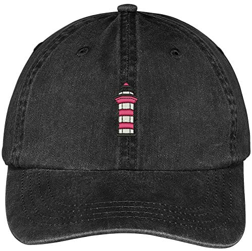 Trendy Apparel Shop Light House Embroidered Washed Soft Cotton Adjustable Baseball Cap