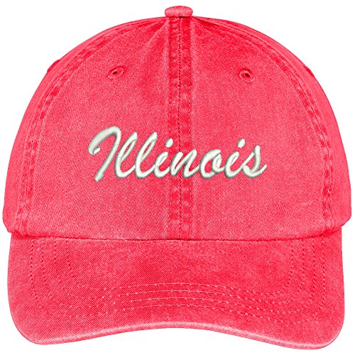 Trendy Apparel Shop Illinois State Embroidered Low Profile Adjustable Cotton Cap