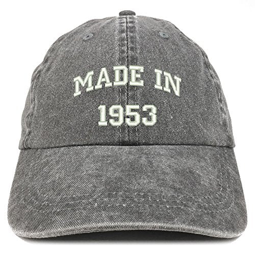 Trendy Apparel Shop Made in 1953 Text Embroidered 68th Birthday Washed Cap