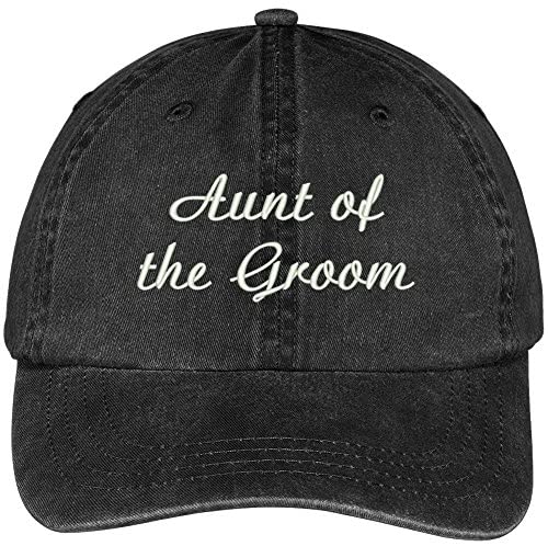 Trendy Apparel Shop Aunt of The Groom Embroidered Wedding Party Pigment Dyed Cap