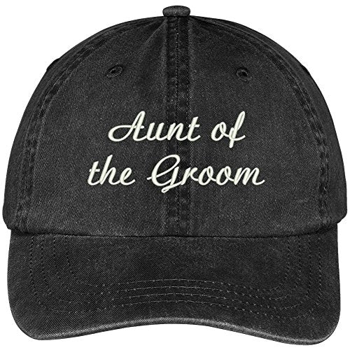 Trendy Apparel Shop Aunt of The Groom Embroidered Wedding Party Pigment Dyed Cap
