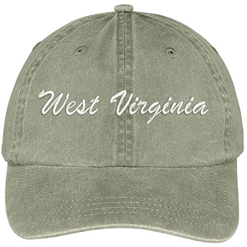 Trendy Apparel Shop West Virginia State Embroidered Low Profile Adjustable Cotton Cap