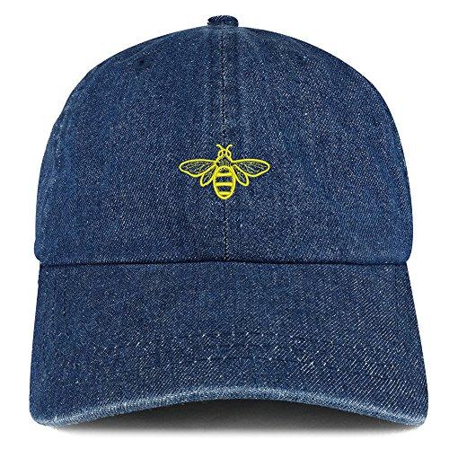 Trendy Apparel Shop Bee Embroidered 100% Cotton Denim Cap Dad Hat