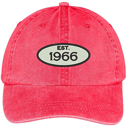 Trendy Apparel Shop Established 1966 Embroidered 53rd Birthday Gift Washed Cotton Cap