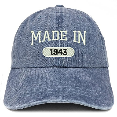 Trendy Apparel Shop Made in 1943 Embroidered 78th Birthday Washed Baseball Cap