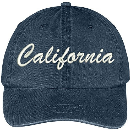 Trendy Apparel Shop California State Embroidered Low Profile Adjustable Cotton Cap