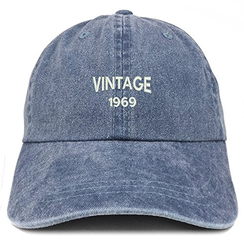 Trendy Apparel Shop Small Vintage 1969 Embroidered 52nd Birthday Washed Pigment Dyed Cap