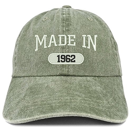 Trendy Apparel Shop Made in 1962 Embroidered 59th Birthday Washed Baseball Cap