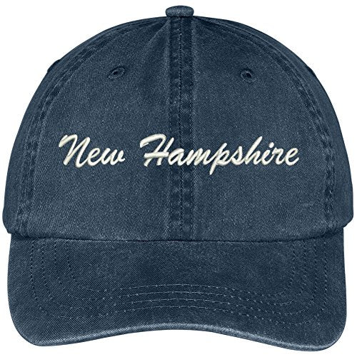 Trendy Apparel Shop New Hampshire State Embroidered Low Profile Adjustable Cotton Cap