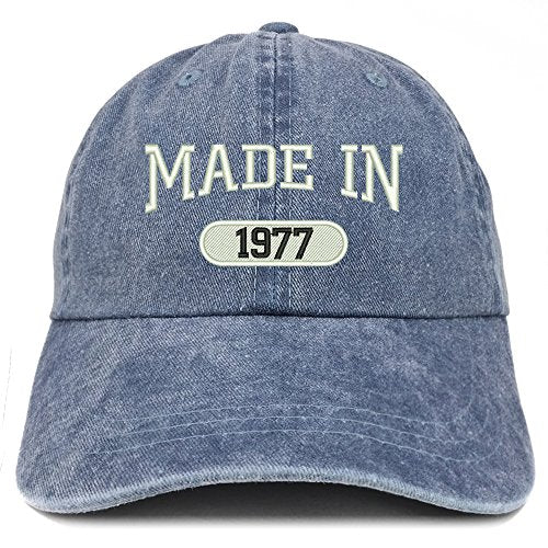 Trendy Apparel Shop Made in 1977 Embroidered 44th Birthday Washed Baseball Cap