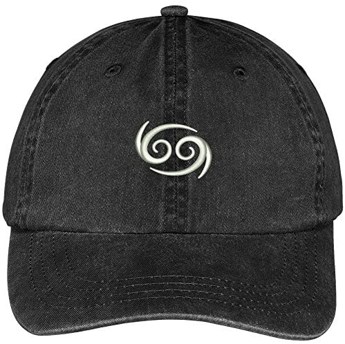 Trendy Apparel Shop Cancer Zodiac Signs Embroidered Soft Crown 100% Brushed Cotton Cap