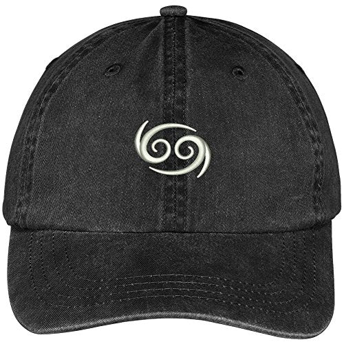 Trendy Apparel Shop Cancer Zodiac Signs Embroidered Soft Crown 100% Brushed Cotton Cap