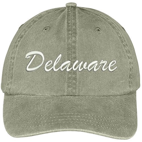 Trendy Apparel Shop Delaware State Embroidered Low Profile Adjustable Cotton Cap