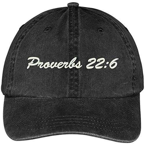 Trendy Apparel Shop Bible Verse Proverbs 22:6 Embroidered Pigment Dyed Cotton Baseball Cap