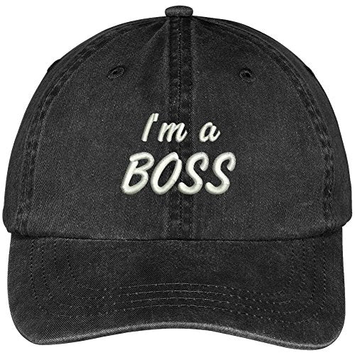 Trendy Apparel Shop Boss Embroidered Soft Crown Cotton Adjustable Cap