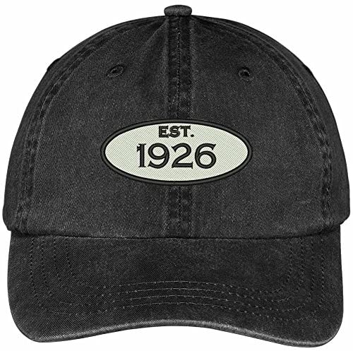 Trendy Apparel Shop Established 1926 Embroidered 93rd Birthday Gift Washed Cotton Cap