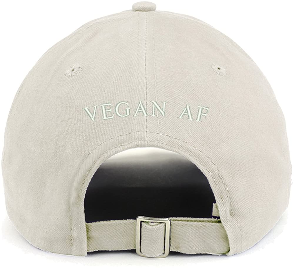 Trendy Apparel Shop Vegan AF (Back) Embroidered 100% Cotton Dad Hat