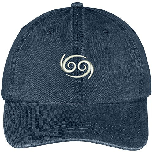 Trendy Apparel Shop Cancer Zodiac Signs Embroidered Soft Crown 100% Brushed Cotton Cap