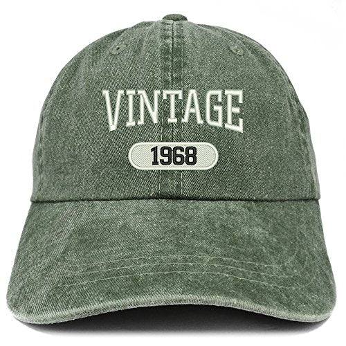 Trendy Apparel Shop Vintage 1967 Embroidered 53rd Birthday Soft Crown Washed Cotton Cap