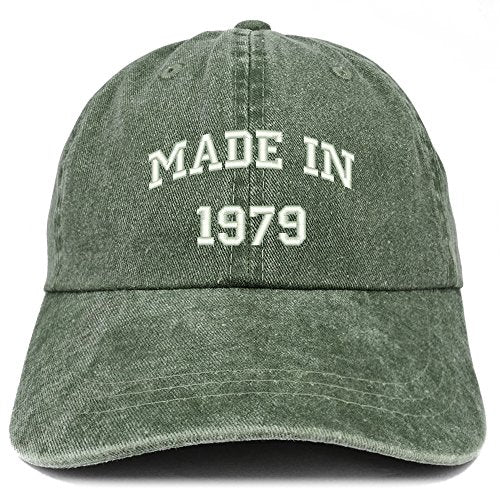 Trendy Apparel Shop Made in 1979 Text Embroidered 42nd Birthday Washed Cap