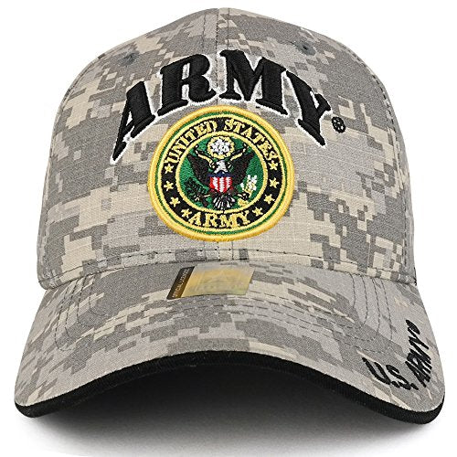 Trendy Apparel Shop 3D US Army Text and Emblem Embroidered Officially Licensed Military Cap