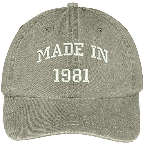 Trendy Apparel Shop Made in 1981-38th Birthday Embroidered Pigment Dyed Cotton Baseball Cap