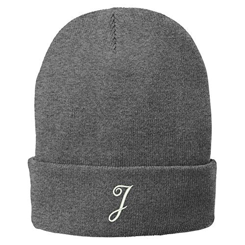 Trendy Apparel Shop Letter J Embroidered Winter Knitted Long Beanie
