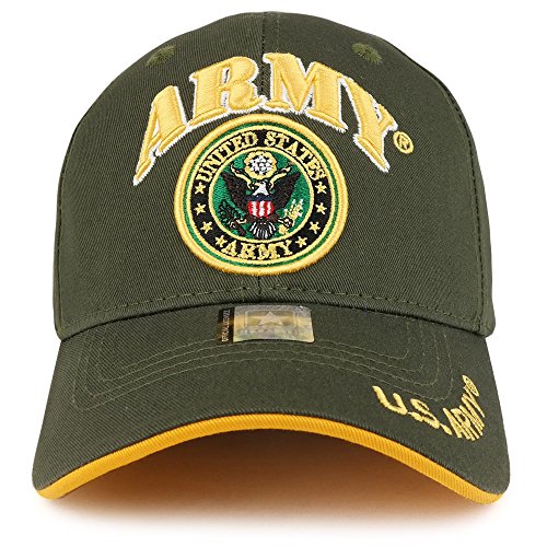 Trendy Apparel Shop 3D US Army Text and Emblem Embroidered Officially Licensed Military Cap