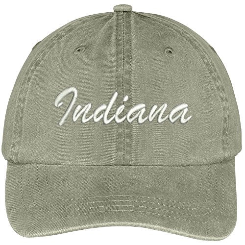 Trendy Apparel Shop Indiana State Embroidered Low Profile Adjustable Cotton Cap