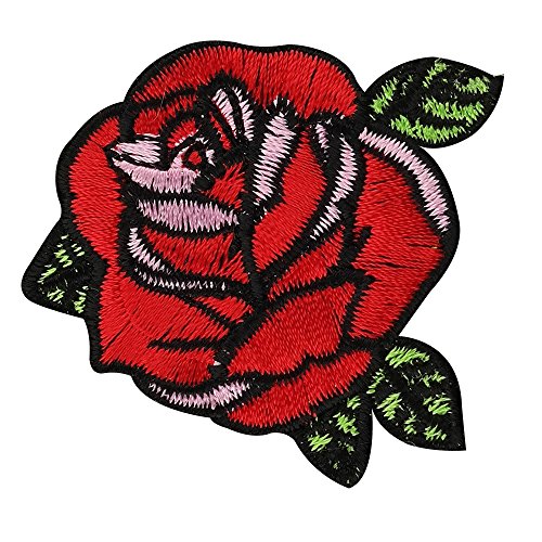 Trendy Apparel Shop Colorful Flower Rose Embroidered Iron On Patch