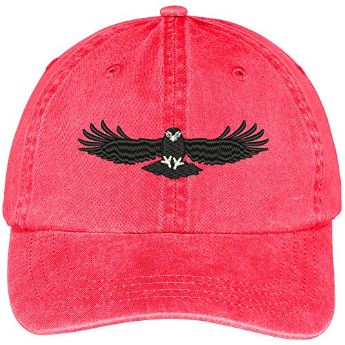 Trendy Apparel Shop Hawk Embroidered Washed Soft Cotton Adjustable Baseball Cap