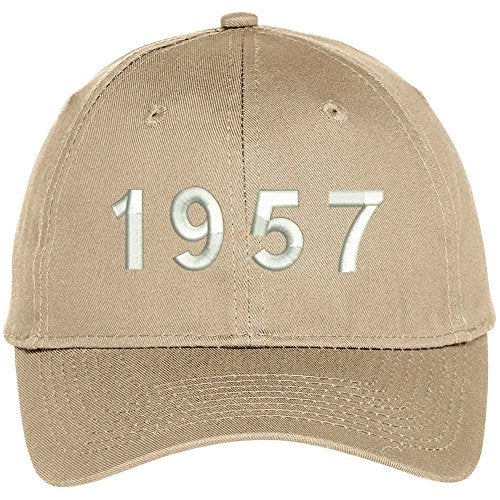 Trendy Apparel Shop 1957 Birth Year Embroidered Baseball Cap