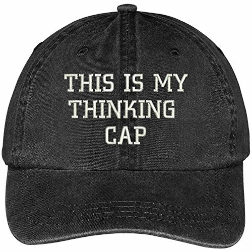 Trendy Apparel Shop This is My Thinking Cap Embroidered Washed Cotton Adjustable Cap