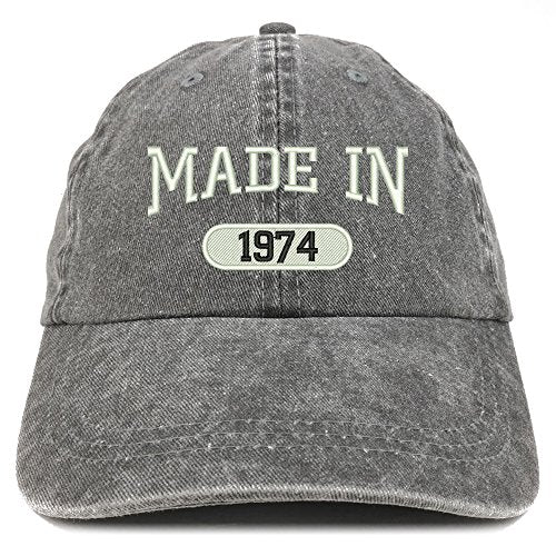 Trendy Apparel Shop Made in 1974 Embroidered 47th Birthday Washed Baseball Cap