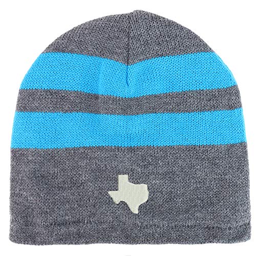 Trendy Apparel Shop Texas State Embroidered Fleece Lined Striped Short Beanie