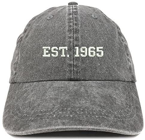 Trendy Apparel Shop EST 1965 Embroidered - 56th Birthday Gift Pigment Dyed Washed Cap