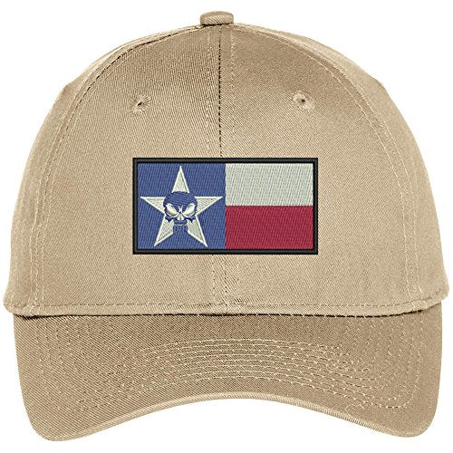 Trendy Apparel Shop Texas Skull Flag Embroidered Baseball Cap